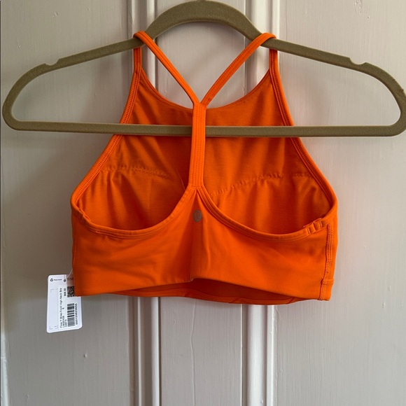 Lululemon Flow Y Wrap-Front High Neck Sports Bra Orange Size 6 - Picture 2 of 5